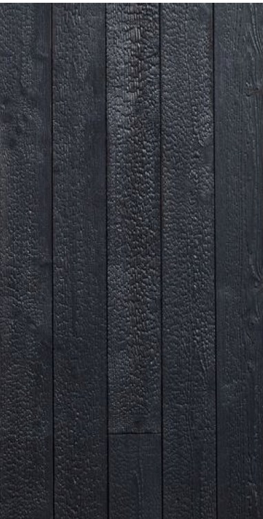 Legno bruciato stretto · Nero